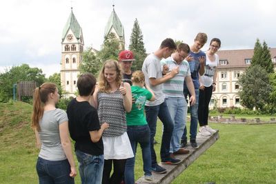 Die Weltjugendtagsteilnehmer mussten zur Vorbereitung auf den Weljugendtag in Krakau auch ihre Zusammenarbeit unter Beweis stellen.